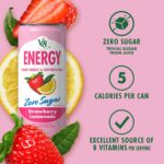 V8 Energy Zero Sugar Strawberry Lemonade, 8 fl. oz. Can (24 Pack)