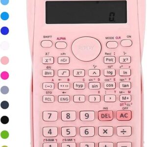 Scientific Calculators Desktop, Scientific Calculators for Students, Scientific Calculator 240 Functions 2 Line 10+2 Digits, Desk Math Calculator for School (Pink)