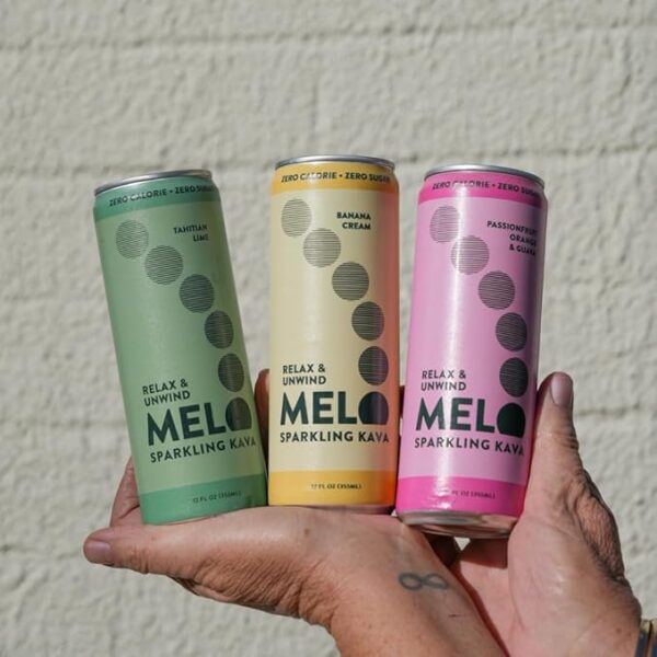 Melo Sparkling Kava Drink, Variety Pack, Sugar Free Non Alcoholic Drinks with Zero Calories, Gluten Free, Vegan, 100% Natural Mocktail with 750mg Kava Root per Drink, 12 Pack, 12 oz Cans - Image 3
