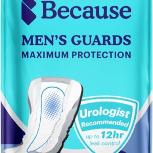 Because Premium Guards for Men - 20 Count Pack of Discreet, Individually Wrapped Bladder Protectors -