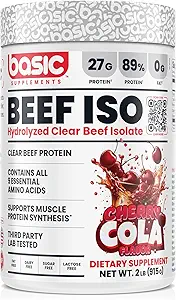 Hydrolyzed Clear Beef Isolate Protein Powder, 27g Protein, 9 Essential Amino Acids, Fat-Free, Dairy-Free, Sugar-Free, Latose-Free, Supports Muscle Protein Synthesis