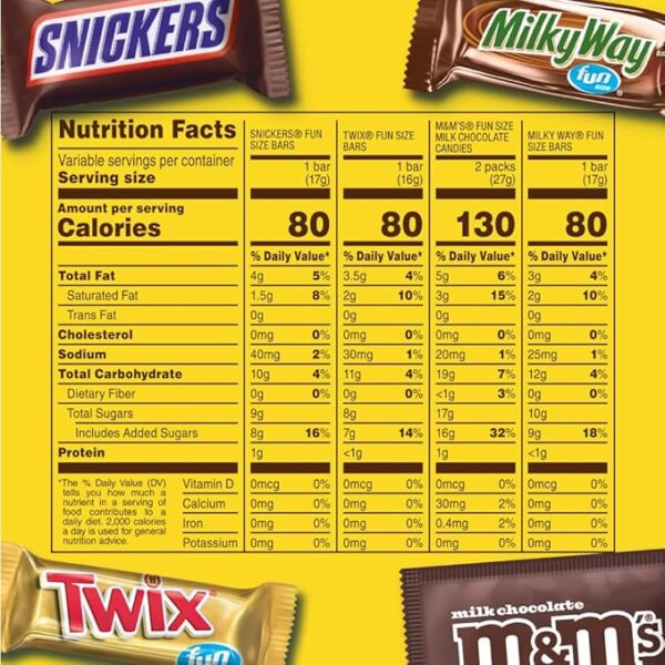 SNICKERS, M&M'S Milk Chocolate, MILKY WAY & TWIX Fun Size Chocolate Candy Variety Pack, Halloween Candy Variety Pack, 75 Ct Bulk Bag - Image 2