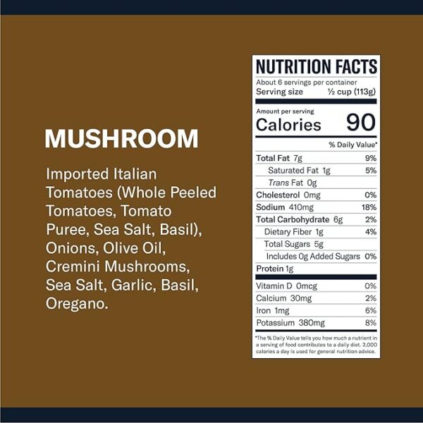 Carbone Mushroom Marinara Pasta Sauce | Tomato Sauce Made with Fresh & All-Natural Ingredients | Non GMO, Vegan, Gluten Free, Low Carb Pasta Sauce, 24 Fl Oz (Pack of 4) - Image 2