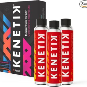 KENETIK Clean Energy Drink Mix, Sugar Free & Caffeine Free, Mental Focus, High Performance D-BHB, Strawberry Peach 3 Pack (12 Servings)