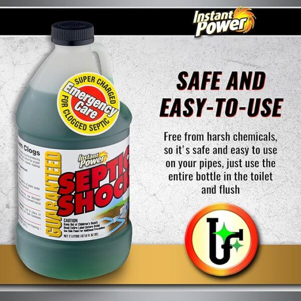 Instant Power Septic Shock – Septic Tank Treatment, Drain Cleaner Liquid Clog Remover for Septic System, 67.6 Oz - Image 4