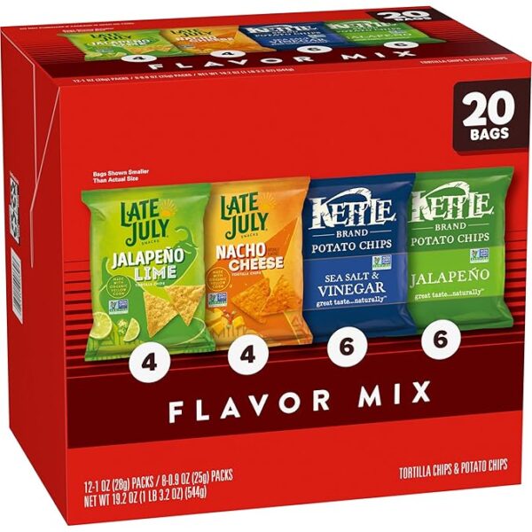 Kettle Brand and Late July Snacks Mix Variety Pack, 20 Count Snack Bags - Image 3