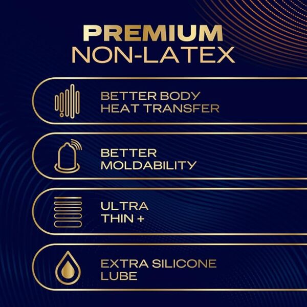 Durex Intense Nitrile Condoms, Ultra Thin Premium Non Latex Condoms Lubricated with Silicone Lube, 24 ct - Image 3