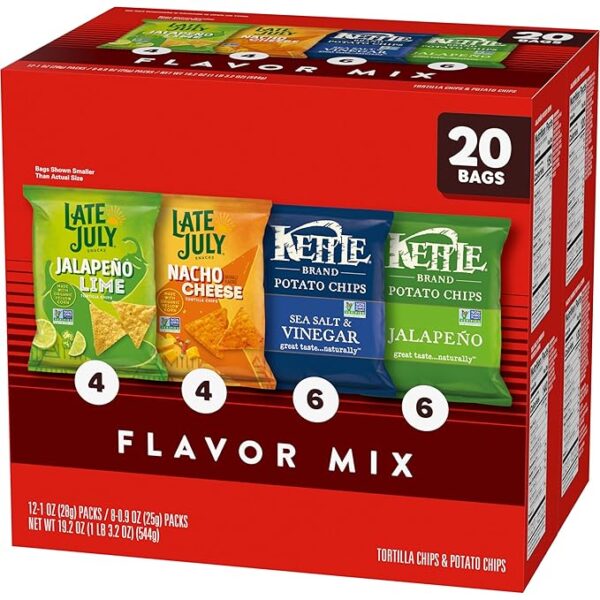 Kettle Brand and Late July Snacks Mix Variety Pack, 20 Count Snack Bags - Image 4