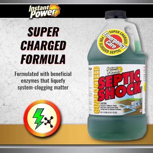 Instant Power Septic Shock – Septic Tank Treatment, Drain Cleaner Liquid Clog Remover for Septic System, 67.6 Oz - Image 3