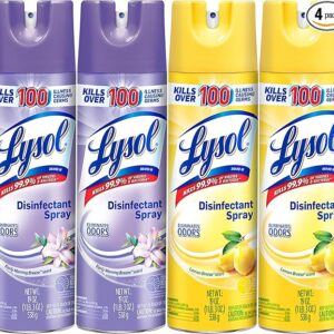 Lysol Disinfectant Spray Bundle, Sanitizing And Antibacterial Spray, For Disinfecting And Deodorizing, contains x2 Lemon and Early Morning Breeze, 19 Fl Oz, Packaging May Vary