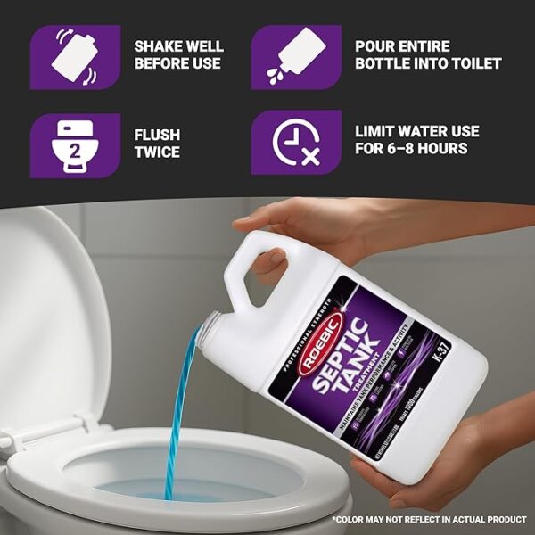 Roebic K-37-H Septic Tank Treatment: 64-Ounce, Promotes Efficient Breakdown, Reduces Odors, Prevents Clogs for Smooth Septic System Operation - Image 3