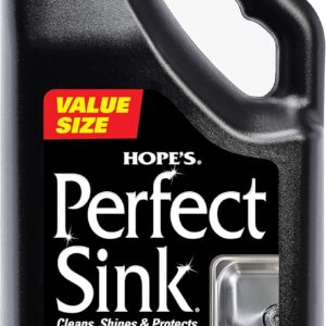 HOPE'S Perfect Sink Cleaner and Polish, Restorative, Water-Repellant, Removes Stains, Ideal for Brushed Stainless Steel, Cast Iron, Porcelain, Corian, Composite, Acrylic, Value Size