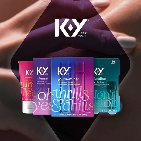 K-Y Yours + Mine Couples Personal Lube, Two Personal Lubricants, Water Based Lube for Women & Glycerin-Based Lube for Men, 2 x 1.5 FL OZ - Image 3