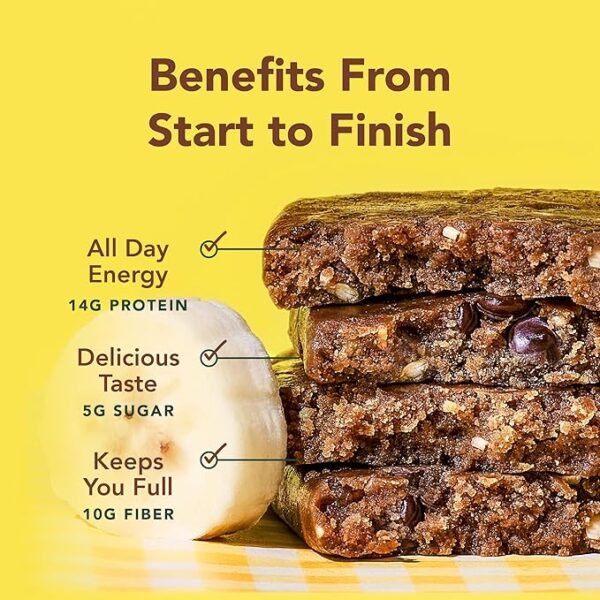 ALOHA Organic Plant Based Protein Bars - Banana Bread Chocolate Chip - 12 Count, 1.9oz Bars - Vegan Snacks, Low Sugar, Gluten-Free, Low Carb, Paleo, Non-GMO, Stevia-Free, No Sugar Alcohols - Image 4